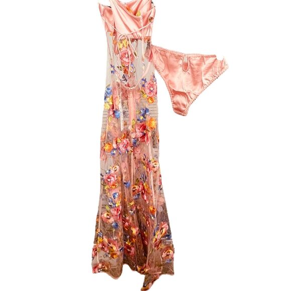 For Love & Lemons | Delaney Peony Sheer Lace Maxi Dress Size S | NWT - Picture 3 of 13